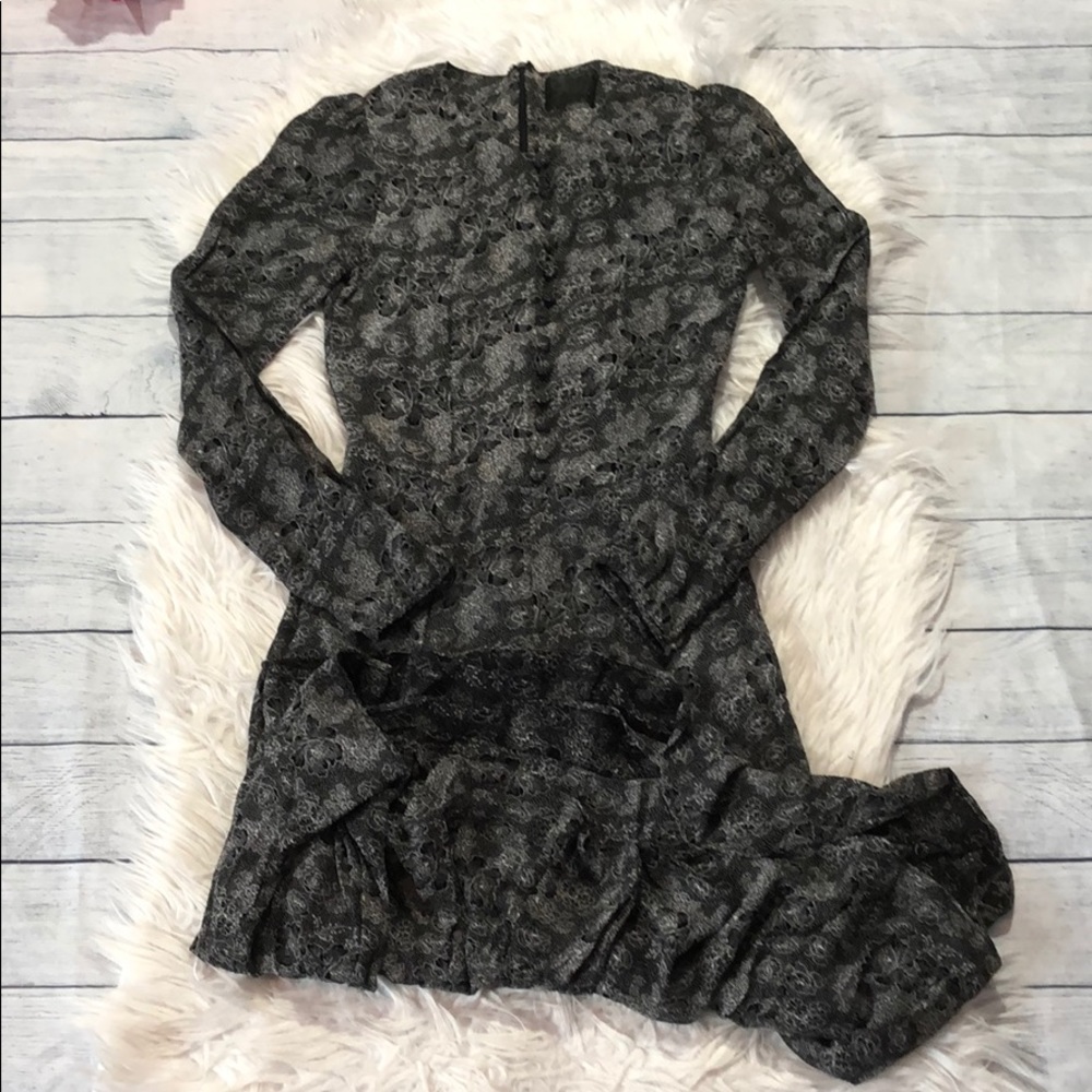 Reformation Floral Button Front Long Sleeve Dress